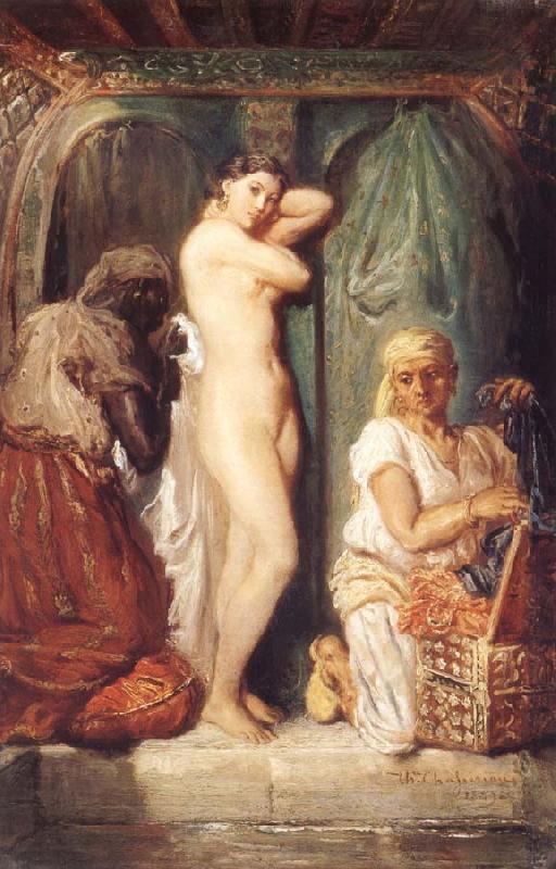 Theodore Chasseriau Young woman coming out of the bath oil painting image